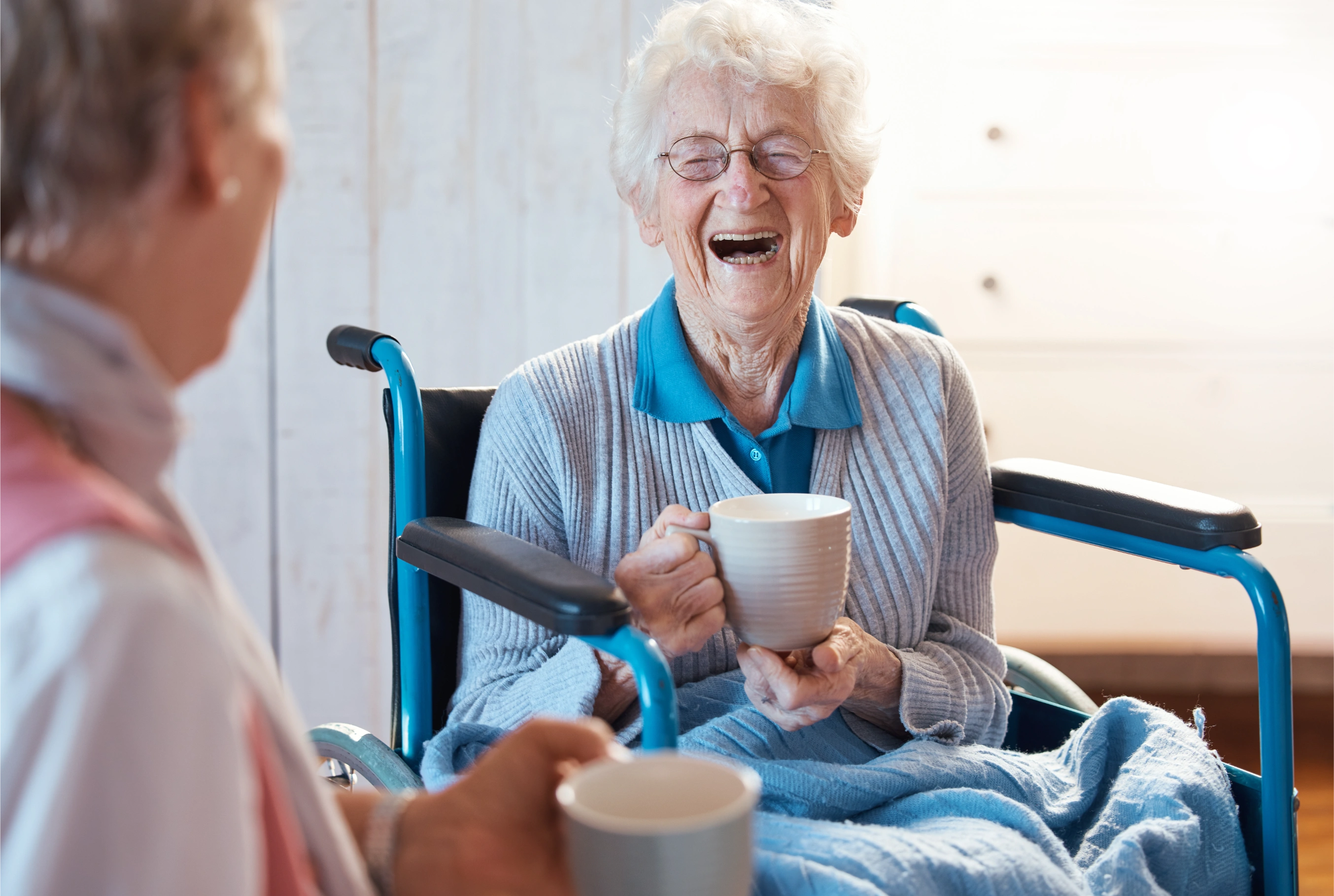 elder patients laughing